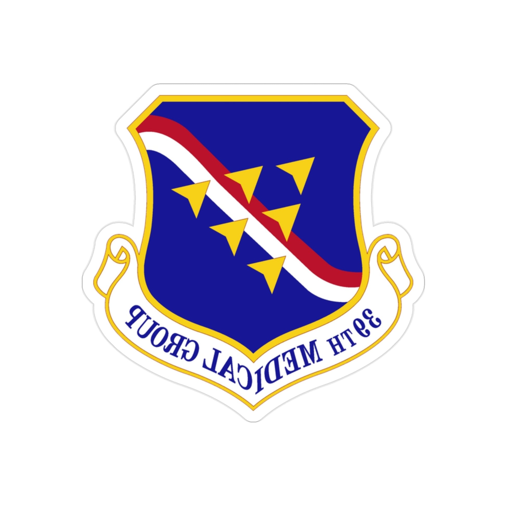 39th Medical Group (U.S. Air Force) REVERSE PRINT Transparent STICKER-2" × 2"-The Sticker Space