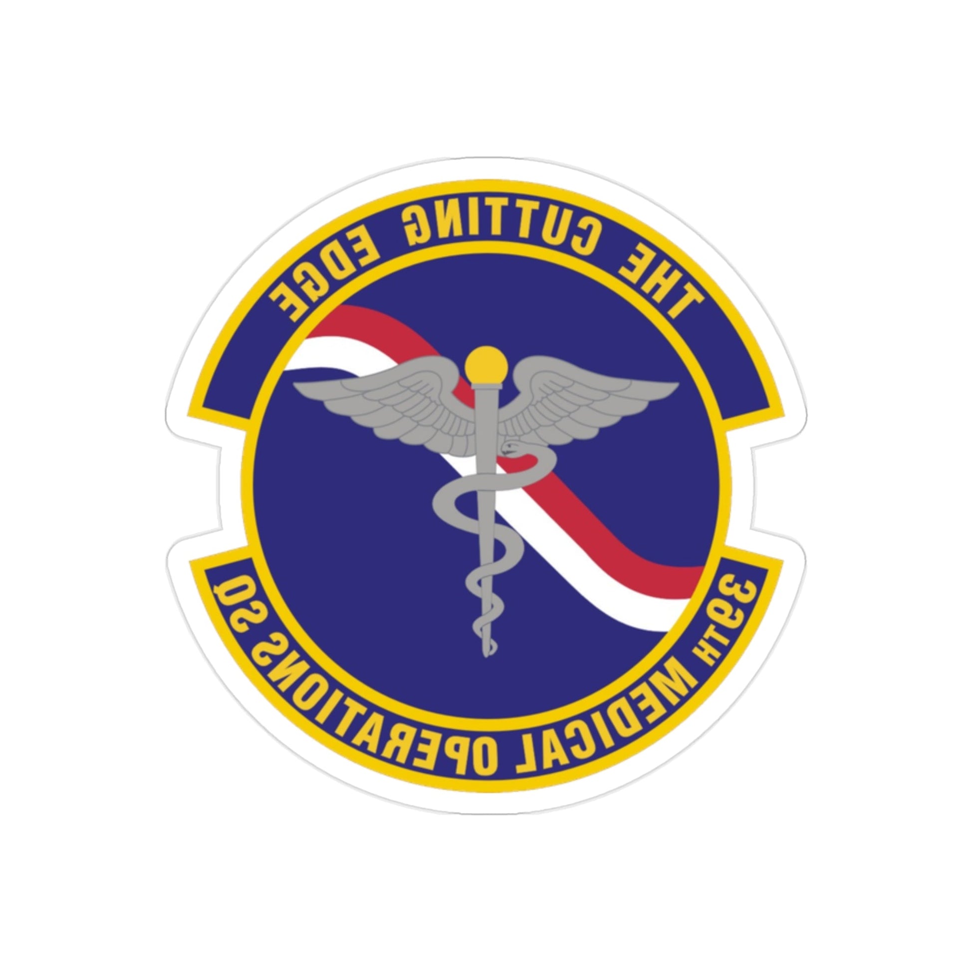 39th Medical Operations Squadron (U.S. Air Force) REVERSE PRINT Transparent STICKER-2" × 2"-The Sticker Space