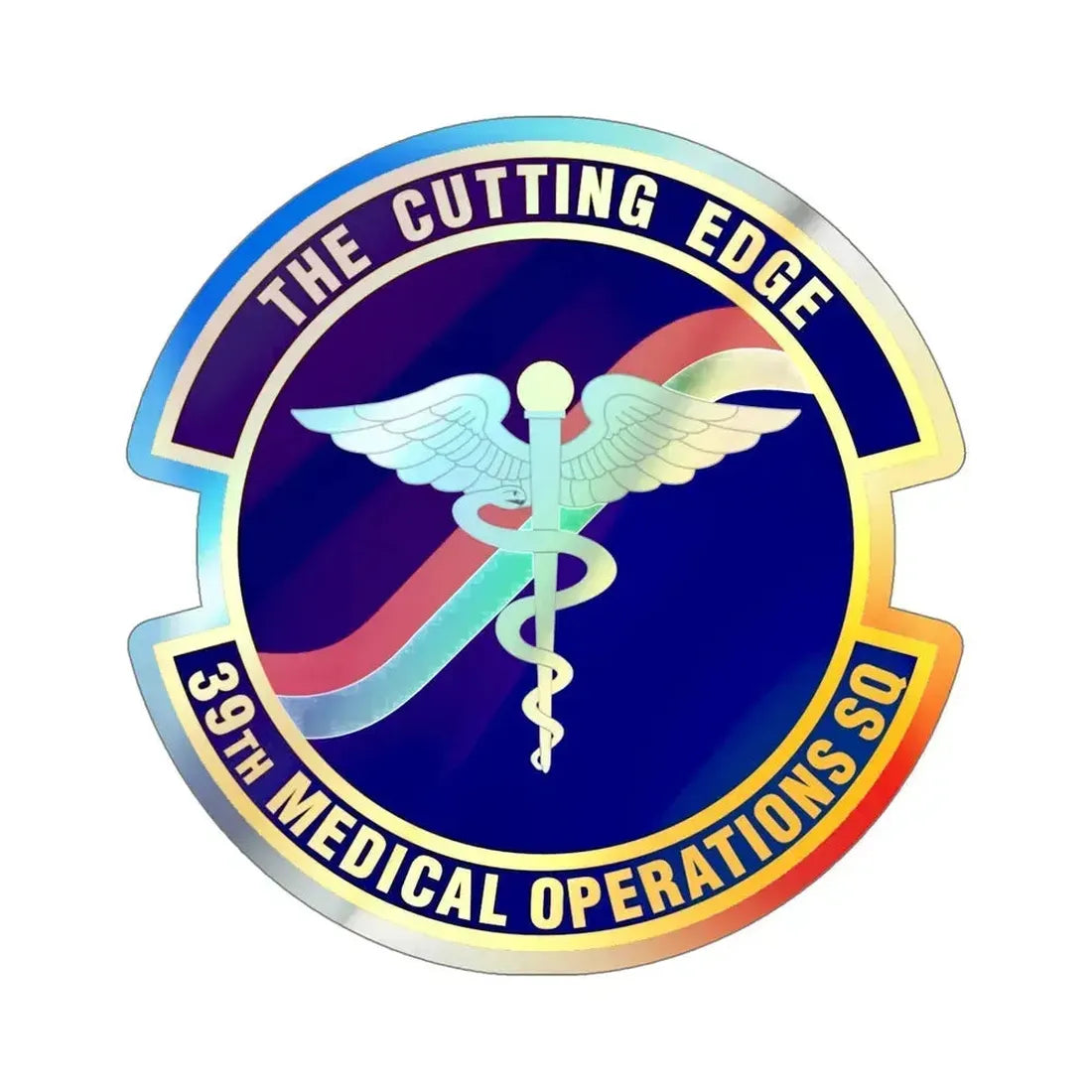 39th Medical Operations Squadron (U.S. Air Force) Holographic STICKER Die-Cut Vinyl Decal 5 Inch Holographic - The Sticker Space