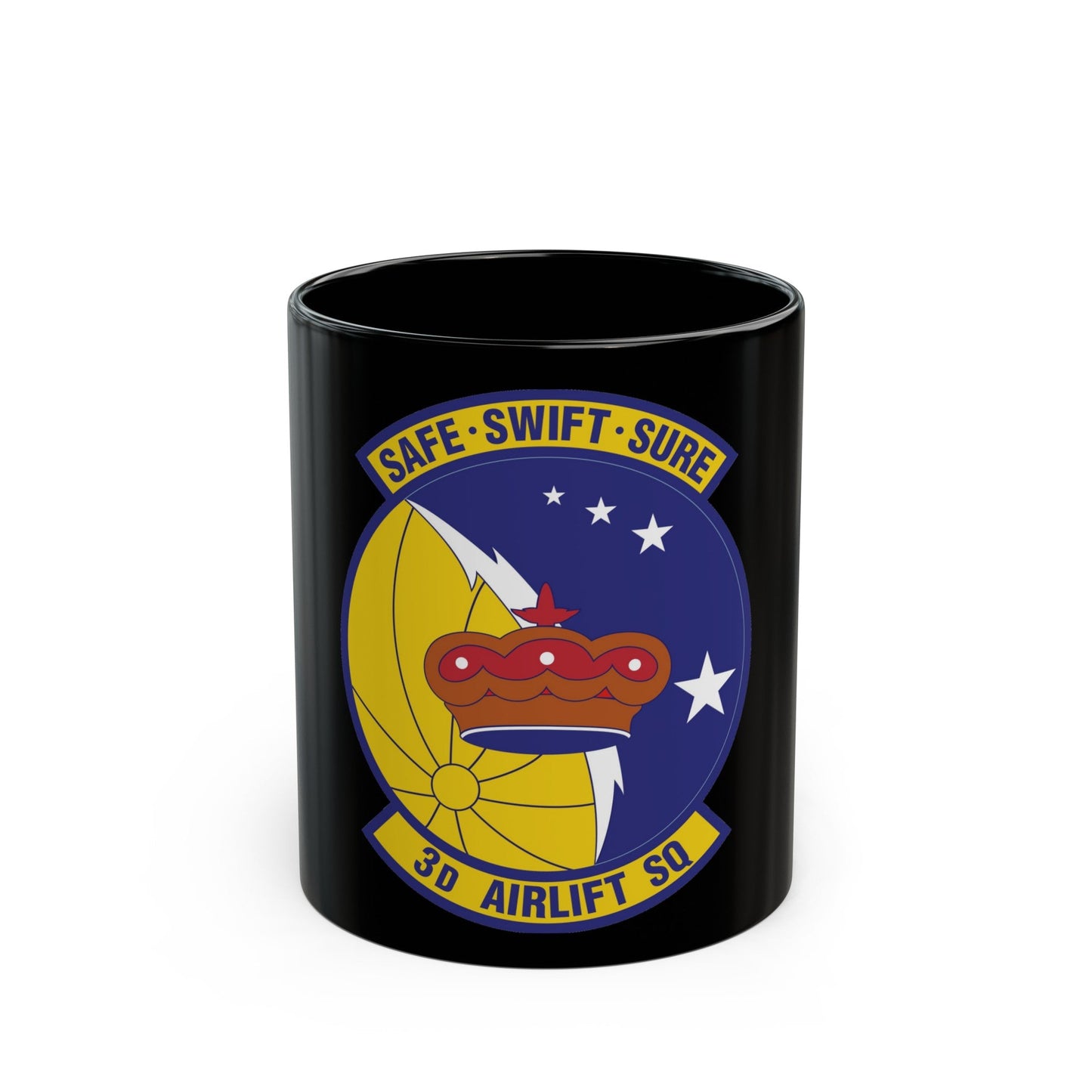 3d Airlift Squadron (U.S. Air Force) Black Coffee Mug-11oz-The Sticker Space