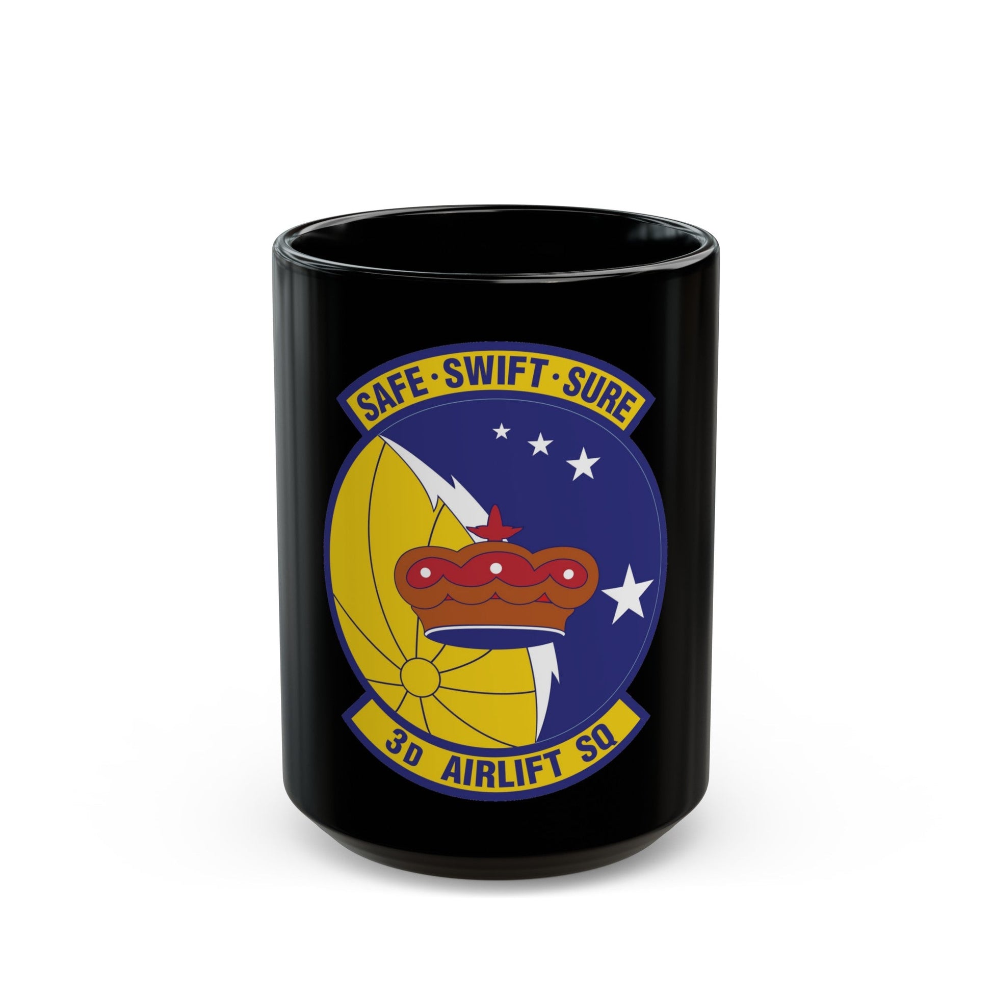 3d Airlift Squadron (U.S. Air Force) Black Coffee Mug-15oz-The Sticker Space