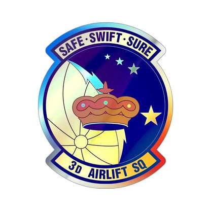 3d Airlift Squadron (U.S. Air Force) Holographic STICKER Die-Cut Vinyl Decal 4 Inch Holographic - The Sticker Space