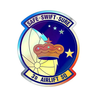 3d Airlift Squadron (U.S. Air Force) Holographic STICKER Die-Cut Vinyl Decal 5 Inch Holographic - The Sticker Space
