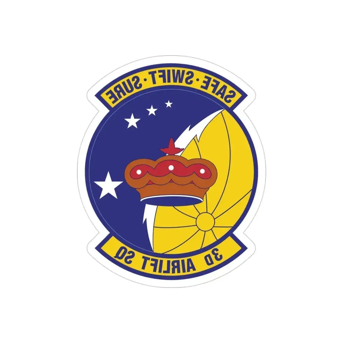 3d Airlift Squadron (U.S. Air Force) REVERSE PRINT Transparent Die-Cut STICKER - The Sticker Space