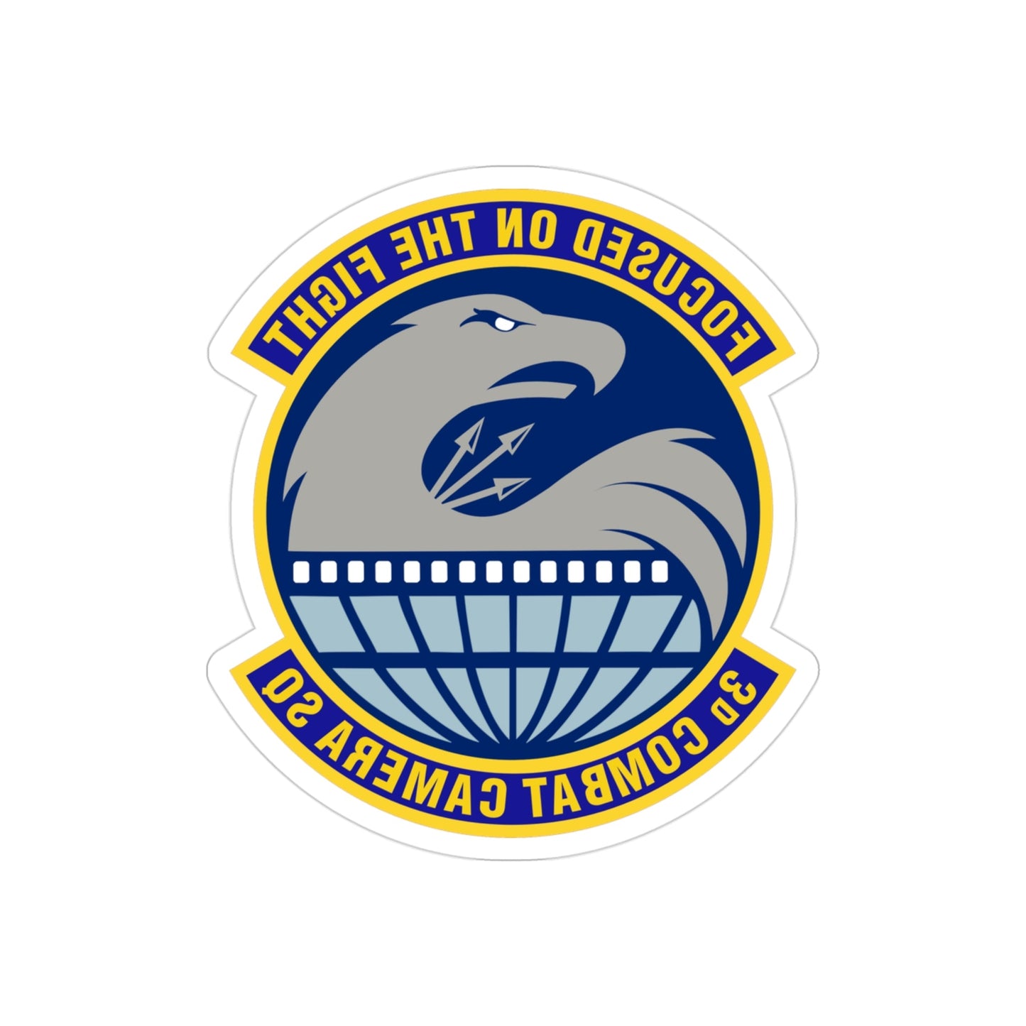 3d Combat Camera Squadron (U.S. Air Force) REVERSE PRINT Transparent STICKER-3" × 3"-The Sticker Space