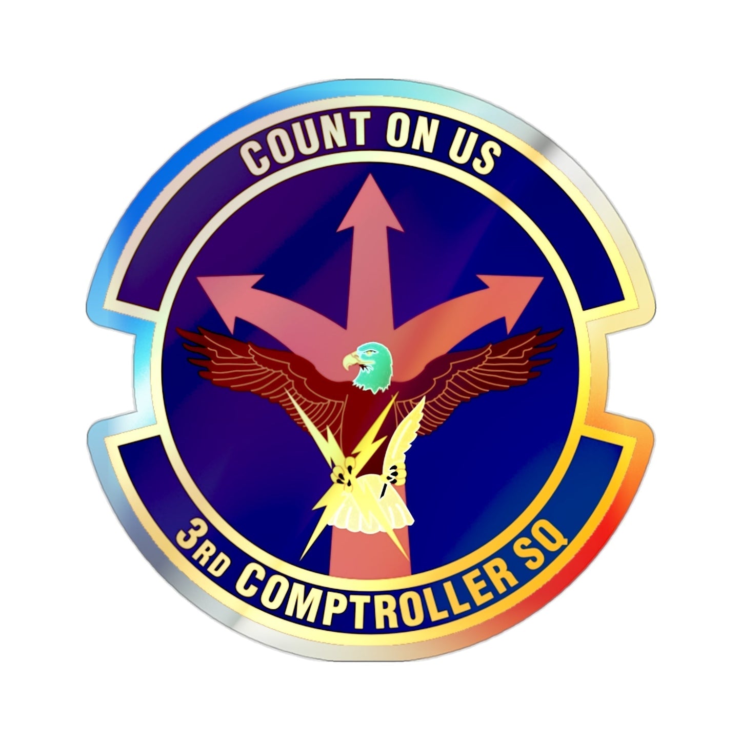 3d Comptroller Squadron (U.S. Air Force) Holographic STICKER Die-Cut Vinyl Decal-2 Inch-The Sticker Space