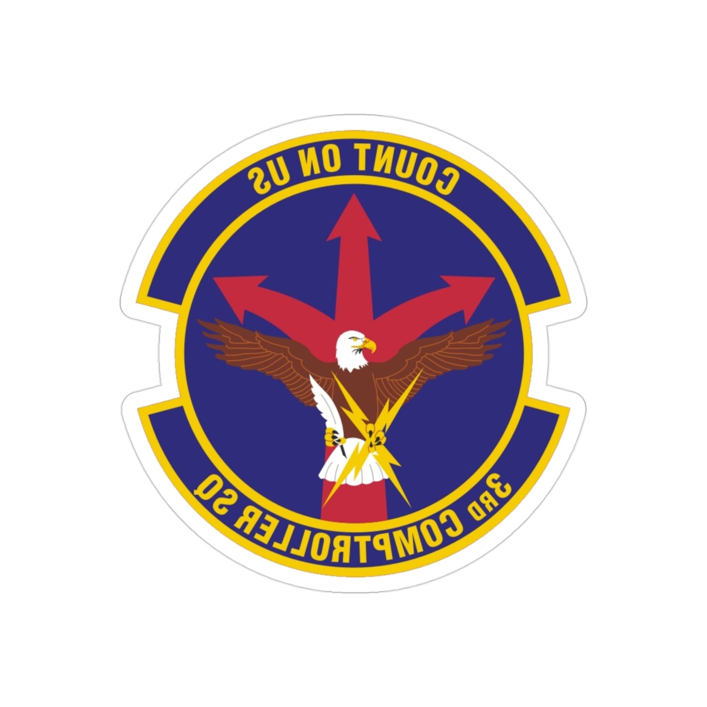 3d Comptroller Squadron (U.S. Air Force) REVERSE PRINT Transparent STICKER-3" × 3"-The Sticker Space