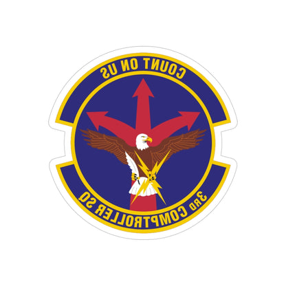 3d Comptroller Squadron (U.S. Air Force) REVERSE PRINT Transparent STICKER-4" × 4"-The Sticker Space