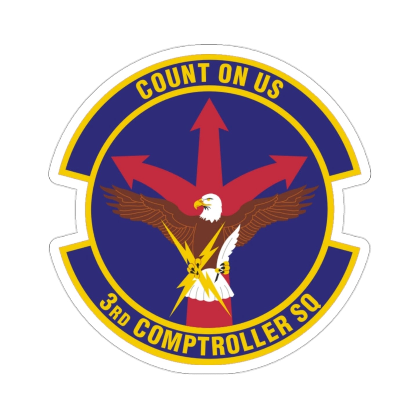 3d Comptroller Squadron (U.S. Air Force) STICKER Vinyl Die-Cut Decal-2 Inch-The Sticker Space