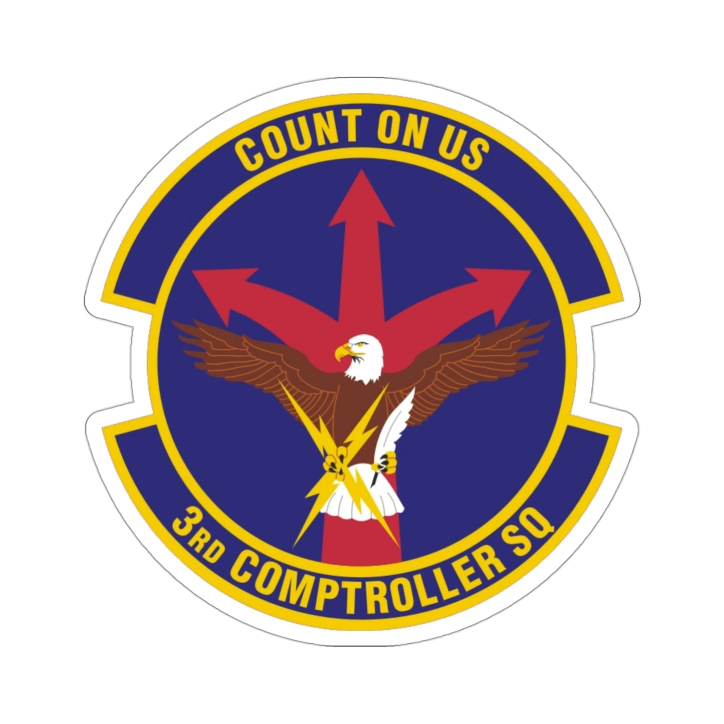 3d Comptroller Squadron (U.S. Air Force) STICKER Vinyl Die-Cut Decal-3 Inch-The Sticker Space