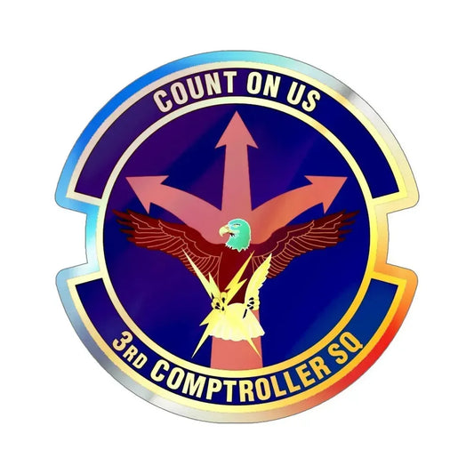 3d Comptroller Squadron (U.S. Air Force) Holographic STICKER Die-Cut Vinyl Decal 6 Inch Holographic - The Sticker Space