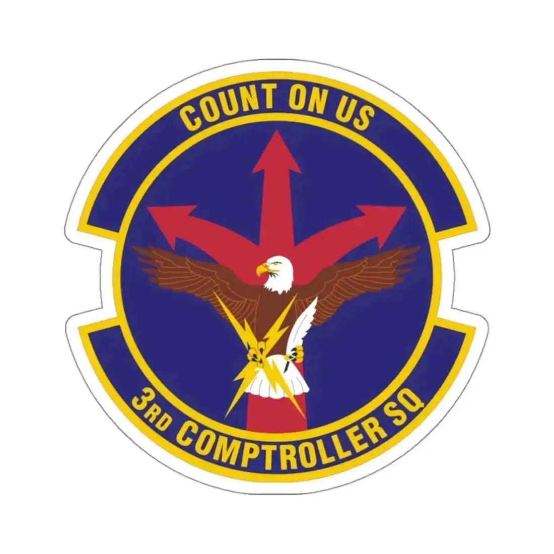 3d Comptroller Squadron (U.S. Air Force) STICKER Vinyl Kiss-Cut Decal 3 Inch White - The Sticker Space