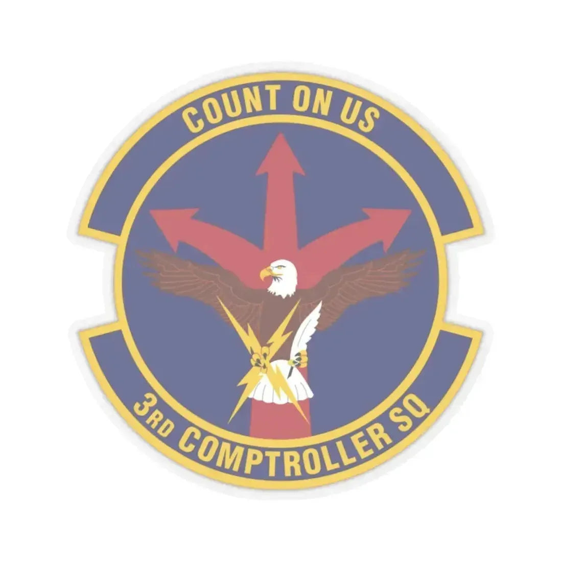 3d Comptroller Squadron (U.S. Air Force) STICKER Vinyl Kiss-Cut Decal 4 Inch Transparent - The Sticker Space