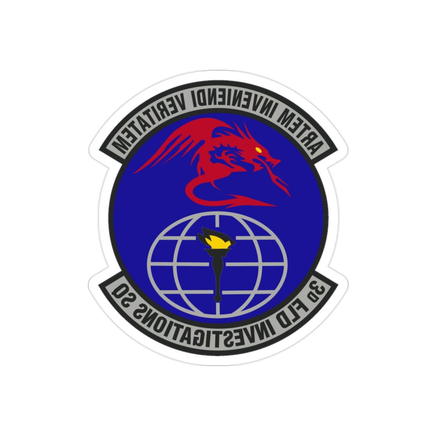 3d Field Investigations Squadron (U.S. Air Force) REVERSE PRINT Transparent STICKER-2" × 2"-The Sticker Space