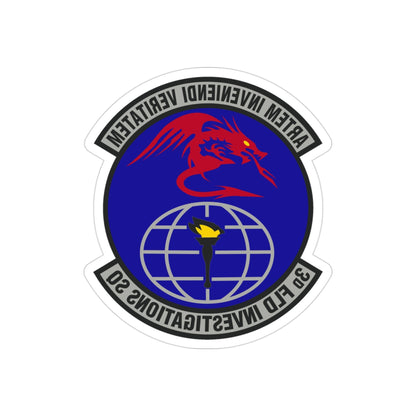 3d Field Investigations Squadron (U.S. Air Force) REVERSE PRINT Transparent STICKER-3" × 3"-The Sticker Space