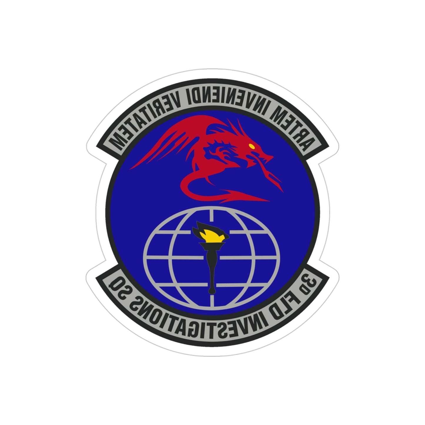 3d Field Investigations Squadron (U.S. Air Force) REVERSE PRINT Transparent STICKER-4" × 4"-The Sticker Space