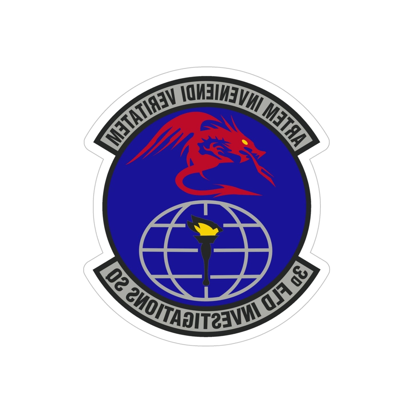 3d Field Investigations Squadron (U.S. Air Force) REVERSE PRINT Transparent STICKER-5" × 5"-The Sticker Space