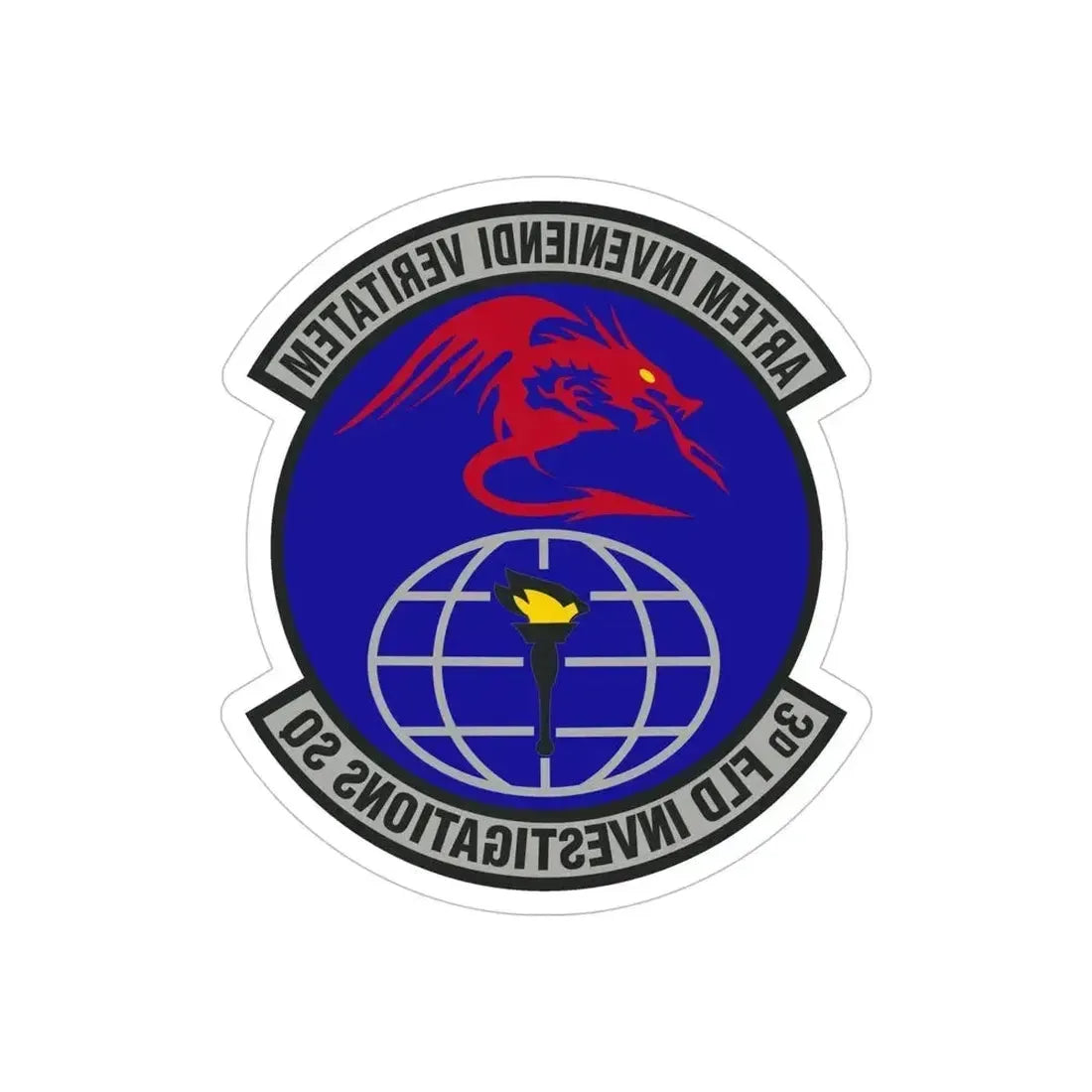 3d Field Investigations Squadron (U.S. Air Force) REVERSE PRINT Transparent Die-Cut STICKER 6 Inch Die-Cut Transparent - The Sticker Space