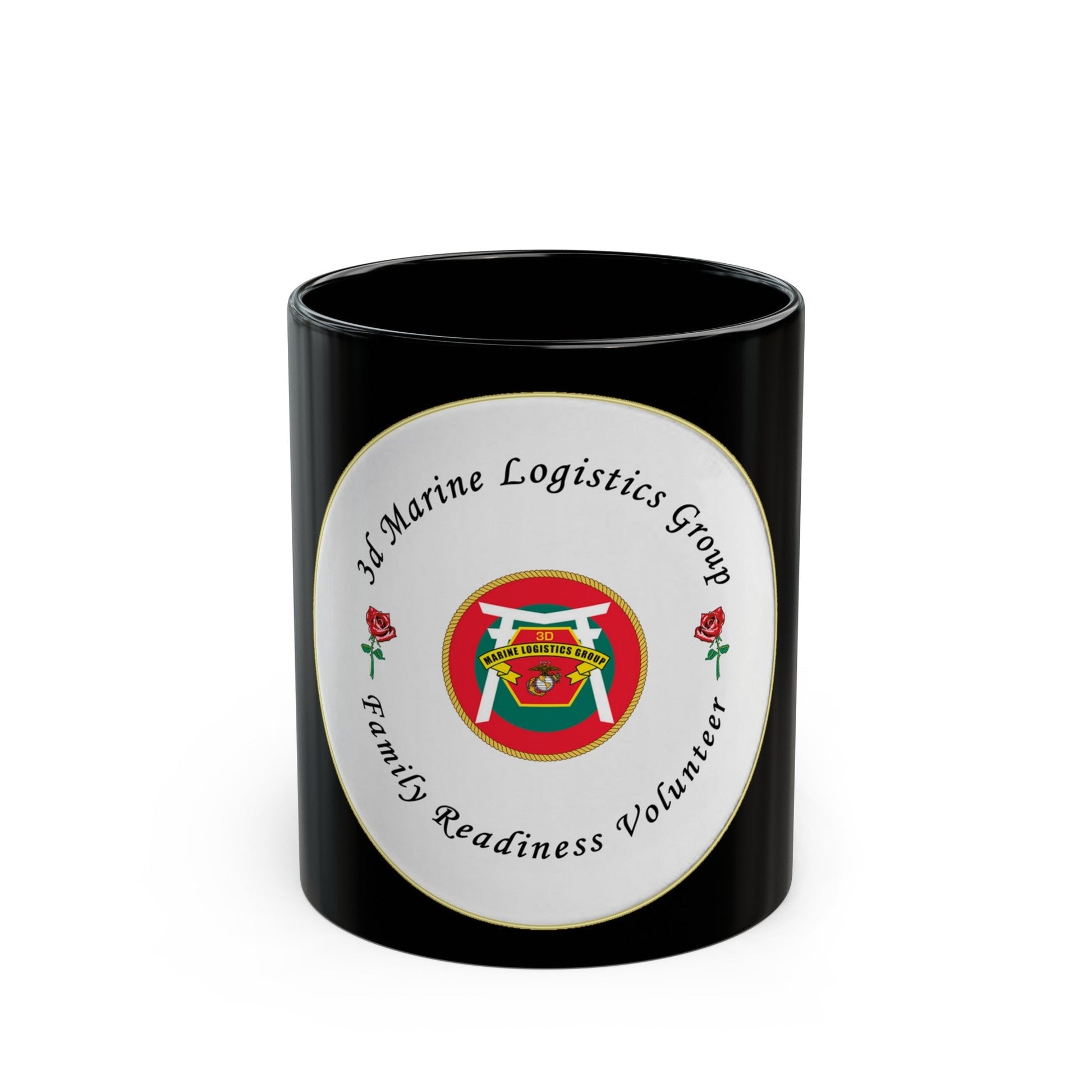 3d Marines Logistics Group Family Readiness Volunteer (USMC) Black Coffee Mug-11oz-The Sticker Space