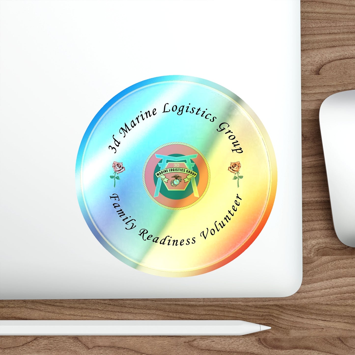 3d Marines Logistics Group Family Readiness Volunteer (USMC) Holographic STICKER Die-Cut Vinyl Decal-The Sticker Space