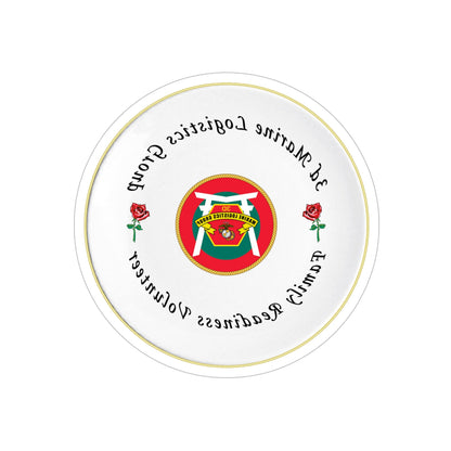 3d Marines Logistics Group Family Readiness Volunteer (USMC) REVERSE PRINT Transparent STICKER-6 Inch-The Sticker Space