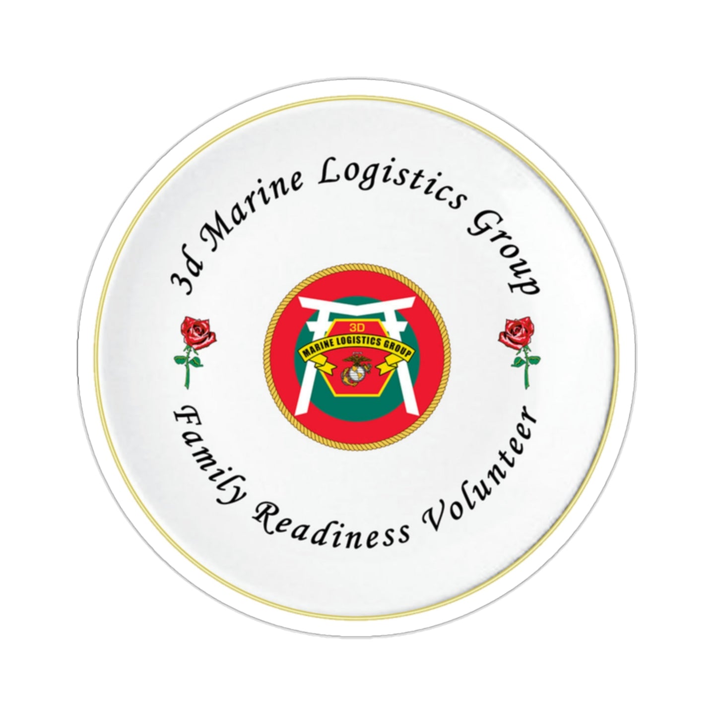 3d Marines Logistics Group Family Readiness Volunteer (USMC) STICKER Vinyl Die-Cut Decal-2 Inch-The Sticker Space