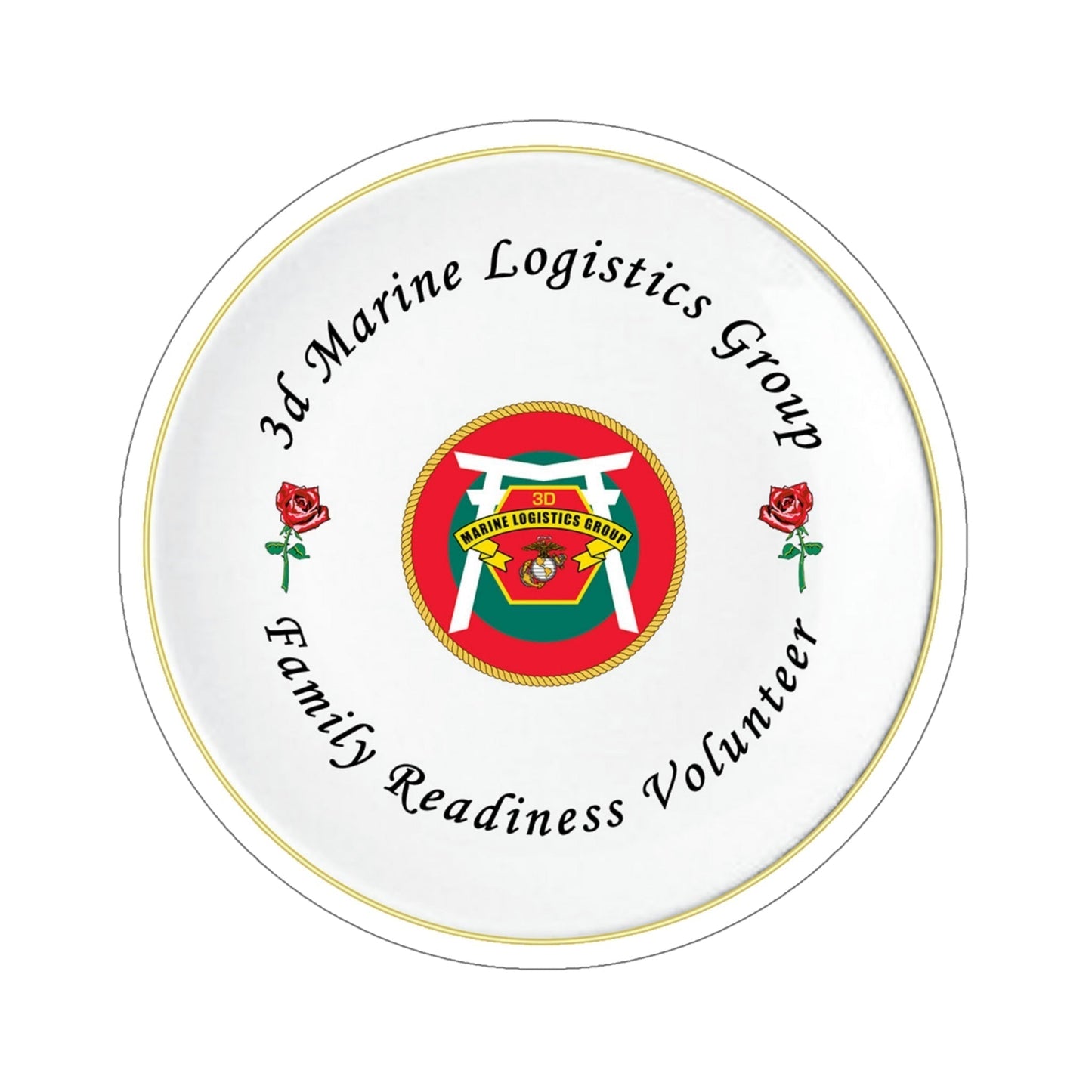 3d Marines Logistics Group Family Readiness Volunteer (USMC) STICKER Vinyl Die-Cut Decal-6 Inch-The Sticker Space