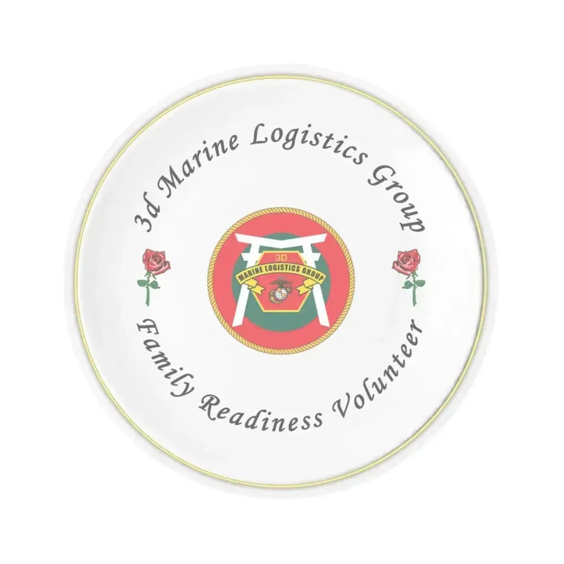 3d Marines Logistics Group Family Readiness Volunteer (USMC) STICKER Vinyl Kiss-Cut Decal 3 Inch Transparent - The Sticker Space