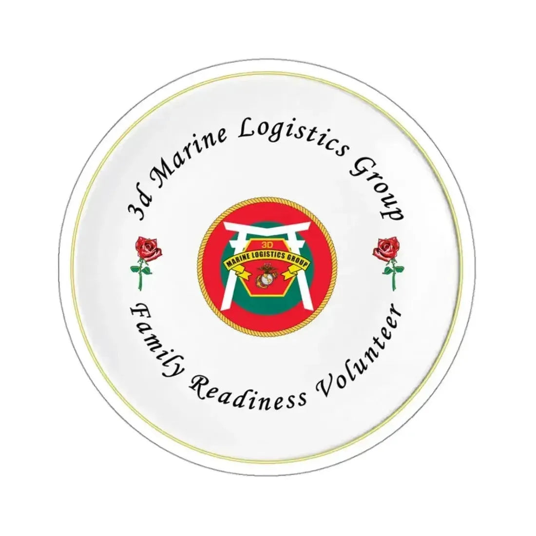 3d Marines Logistics Group Family Readiness Volunteer (USMC) STICKER Vinyl Kiss-Cut Decal 3 Inch White - The Sticker Space