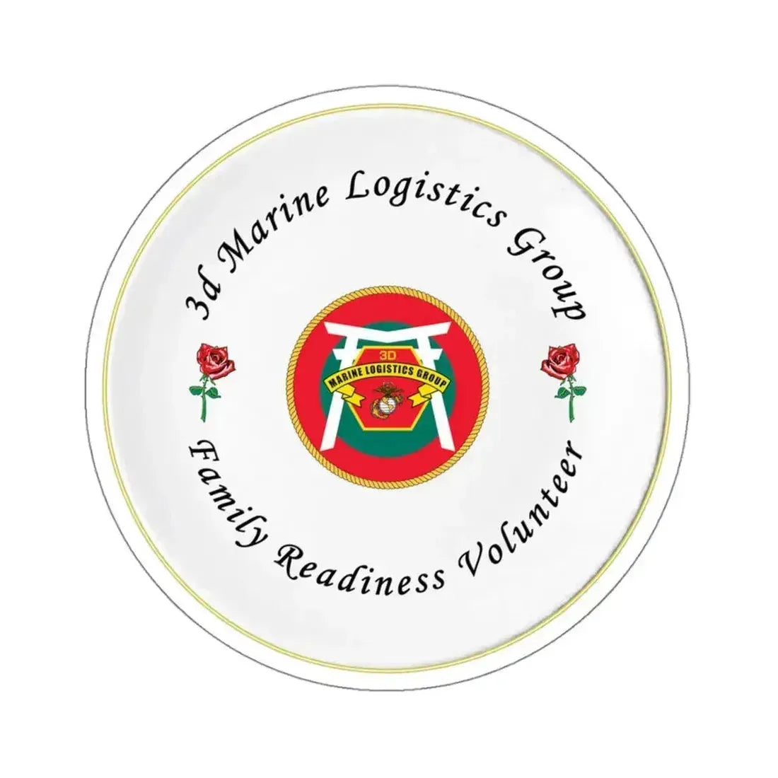 3d Marines Logistics Group Family Readiness Volunteer (USMC) STICKER Vinyl Kiss-Cut Decal 4 Inch White - The Sticker Space