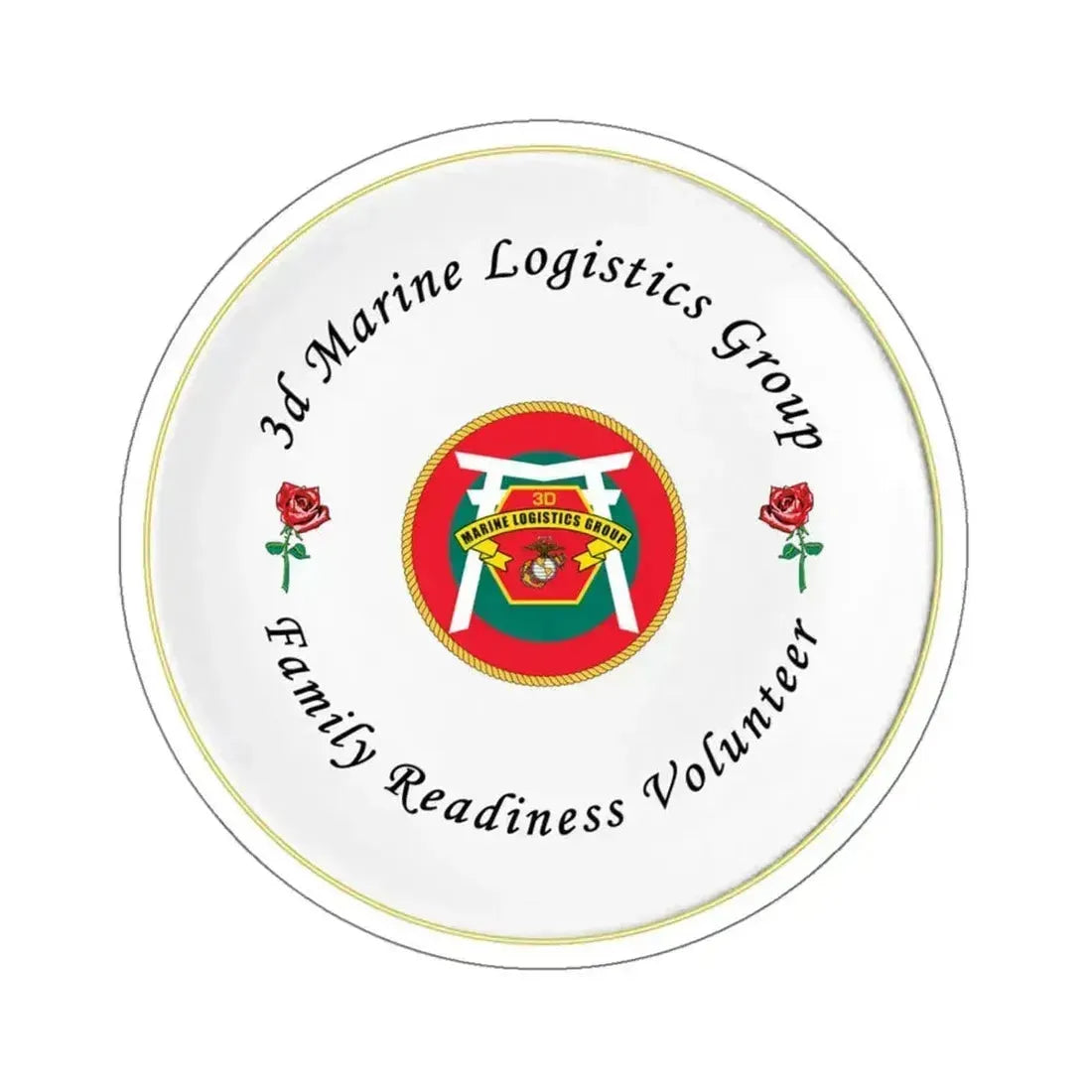 3d Marines Logistics Group Family Readiness Volunteer (USMC) STICKER Vinyl Kiss-Cut Decal 6 Inch White - The Sticker Space