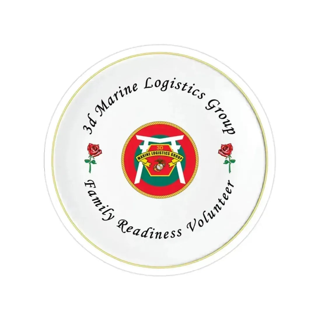 3d Marines Logistics Group Family Readiness Volunteer (USMC) Transparent STICKER Die-Cut Vinyl Decal 2 Inch - The Sticker Space