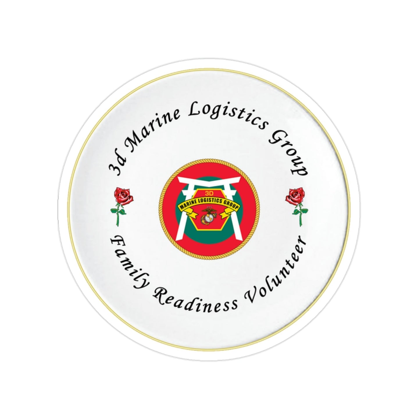 3d Marines Logistics Group Family Readiness Volunteer (USMC) Transparent STICKER Die-Cut Vinyl Decal-2 Inch-The Sticker Space