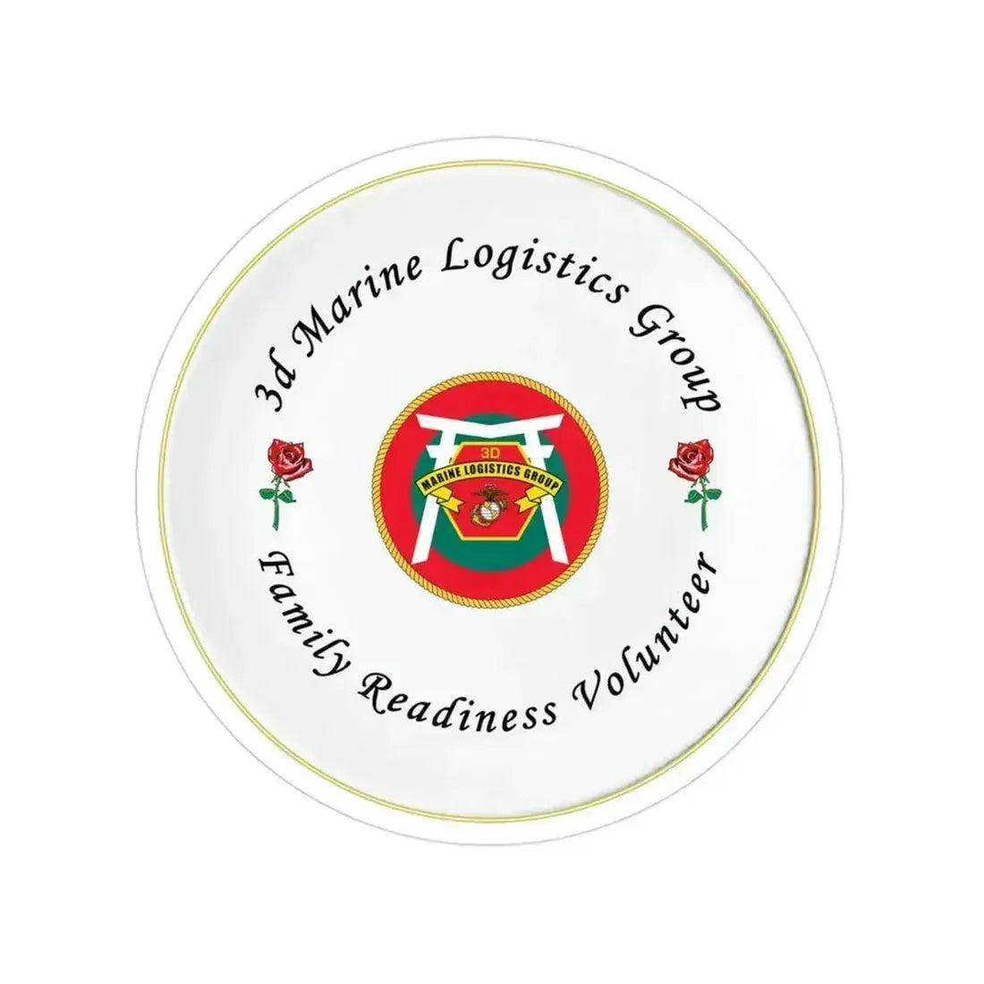 3d Marines Logistics Group Family Readiness Volunteer (USMC) Transparent STICKER Die-Cut Vinyl Decal 3 Inch - The Sticker Space