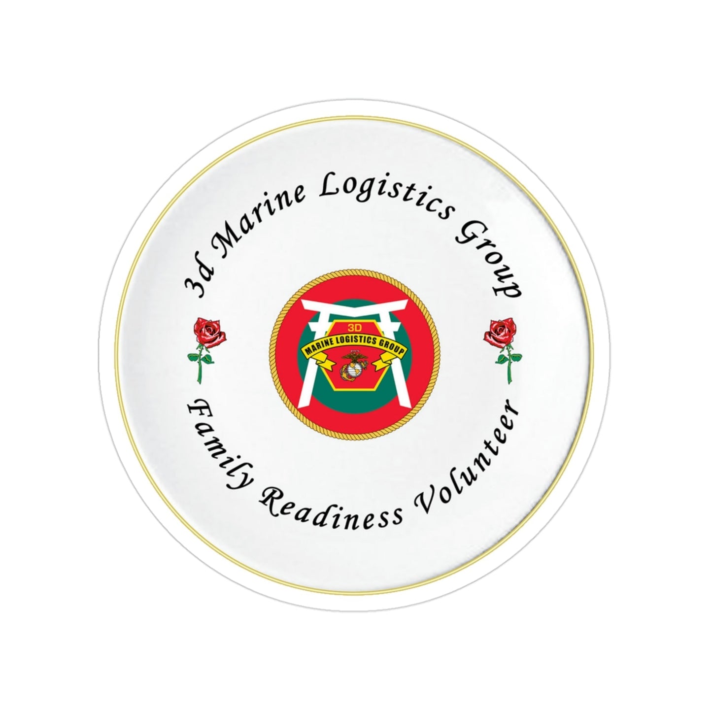 3d Marines Logistics Group Family Readiness Volunteer (USMC) Transparent STICKER Die-Cut Vinyl Decal-3 Inch-The Sticker Space