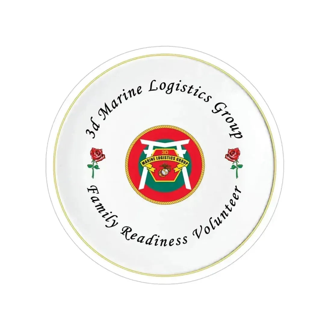 3d Marines Logistics Group Family Readiness Volunteer (USMC) Transparent STICKER Die-Cut Vinyl Decal 4 Inch - The Sticker Space