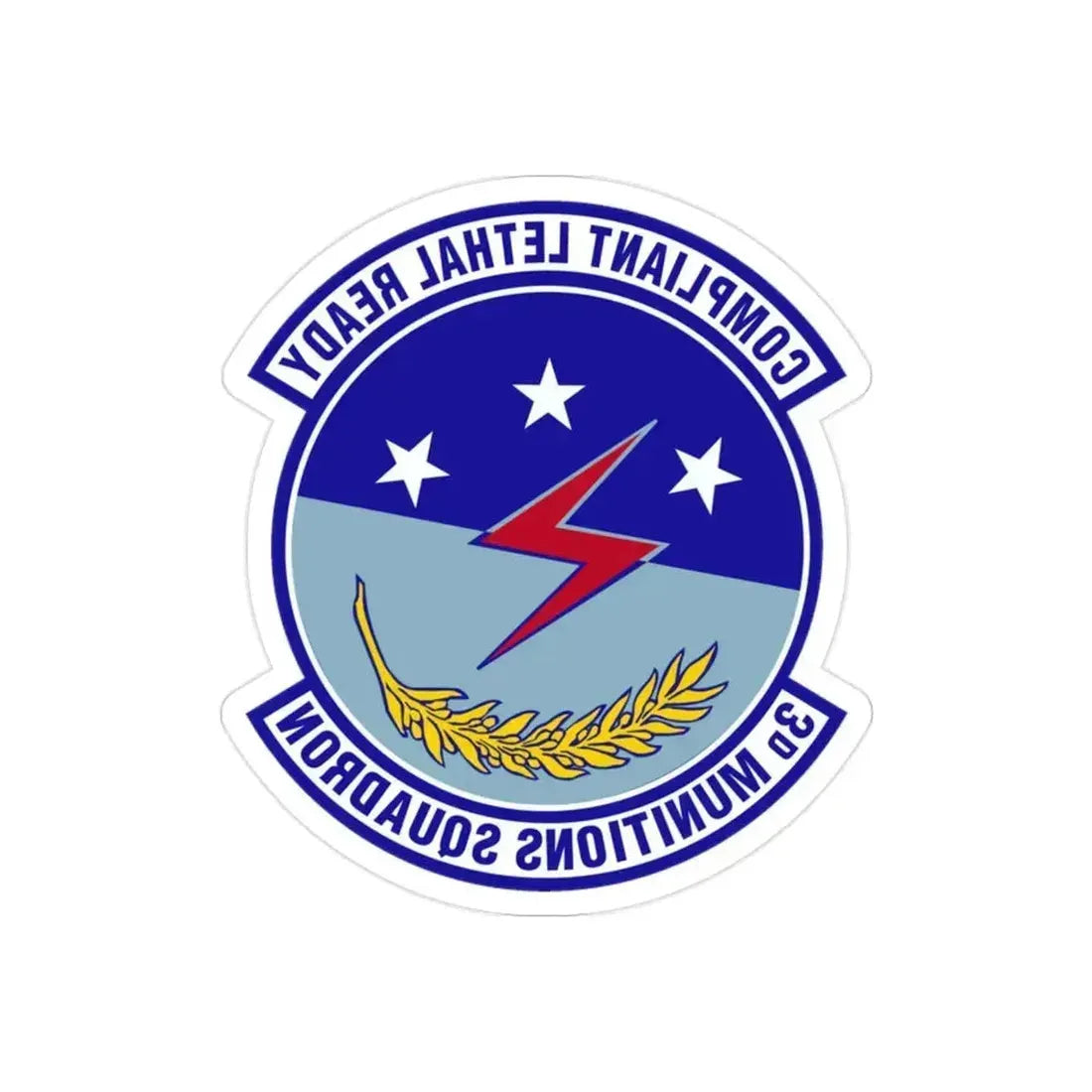 3d Munitions Squadron (U.S. Air Force) REVERSE PRINT Transparent Die-Cut STICKER 2 Inch Die-Cut Transparent - The Sticker Space