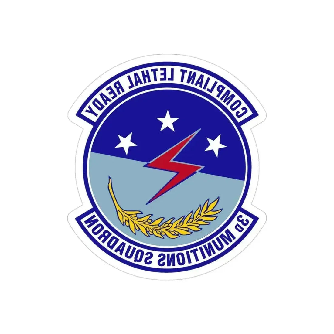 3d Munitions Squadron (U.S. Air Force) REVERSE PRINT Transparent Die-Cut STICKER 3 Inch Die-Cut Transparent - The Sticker Space