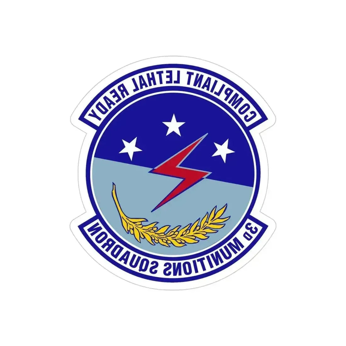 3d Munitions Squadron (U.S. Air Force) REVERSE PRINT Transparent Die-Cut STICKER 4 Inch Die-Cut Transparent - The Sticker Space