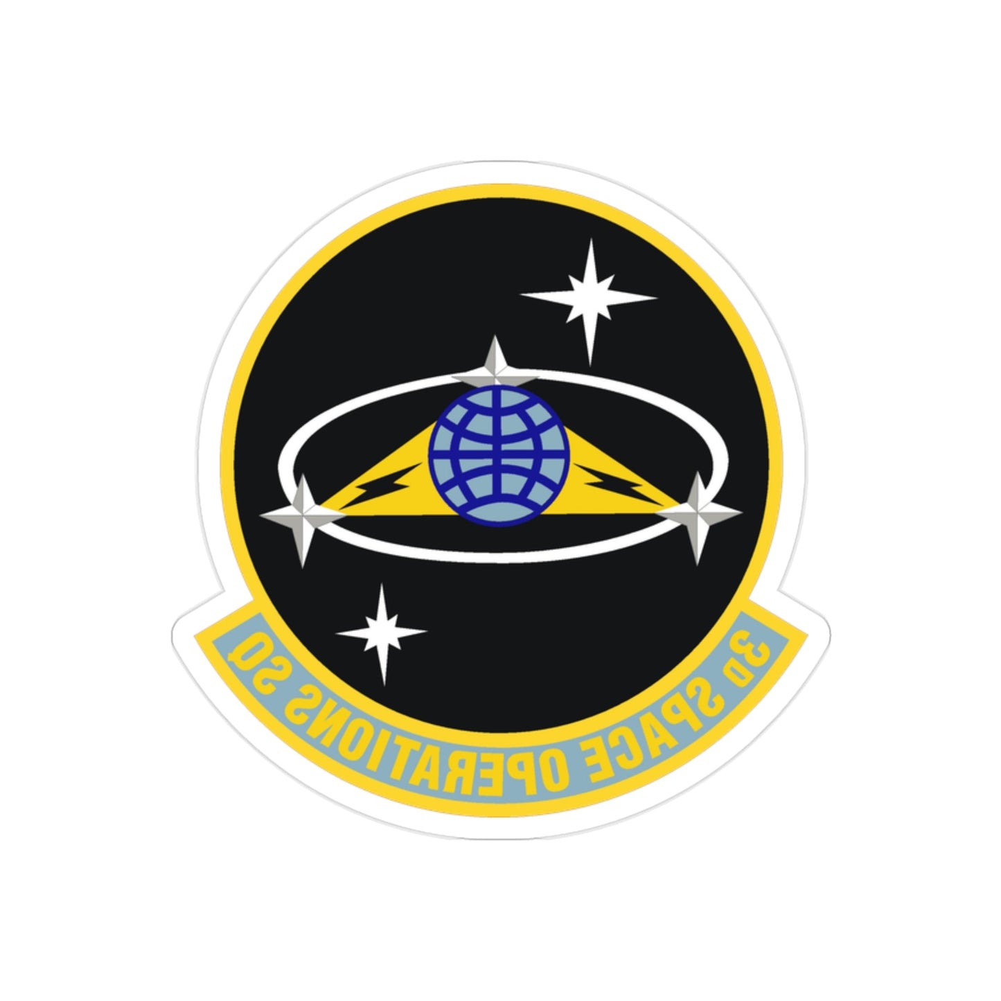 3d Space Operations Squadron (U.S. Air Force) REVERSE PRINT Transparent STICKER-2" × 2"-The Sticker Space