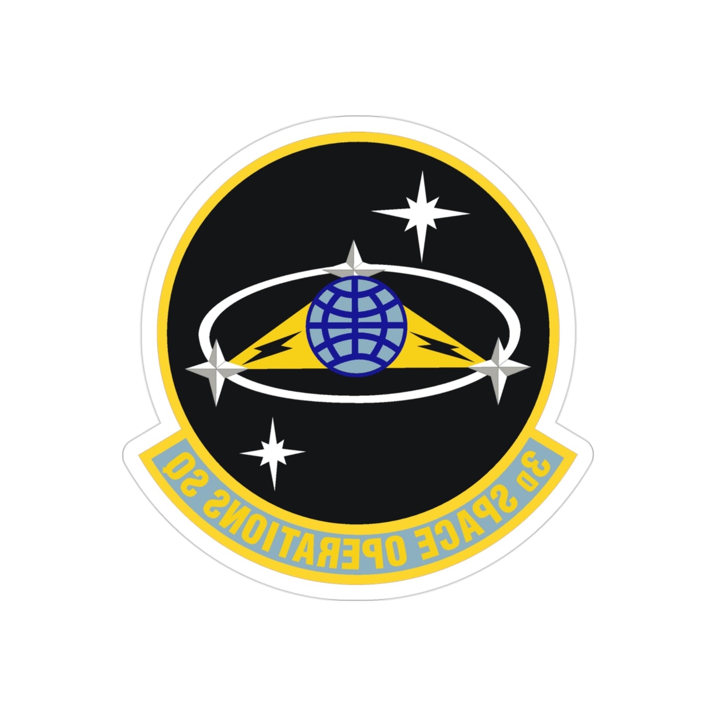 3d Space Operations Squadron (U.S. Air Force) REVERSE PRINT Transparent STICKER-3" × 3"-The Sticker Space