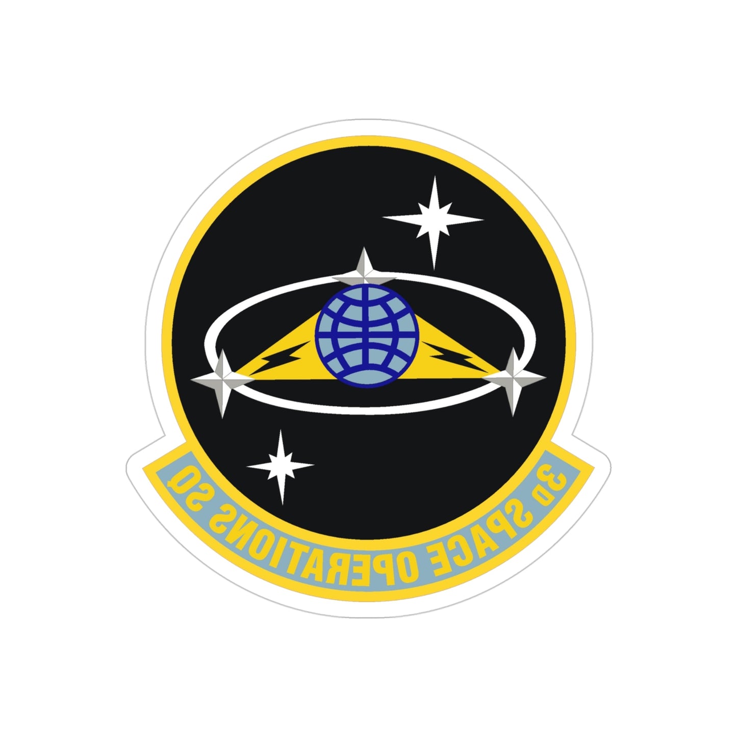 3d Space Operations Squadron (U.S. Air Force) REVERSE PRINT Transparent STICKER-4" × 4"-The Sticker Space