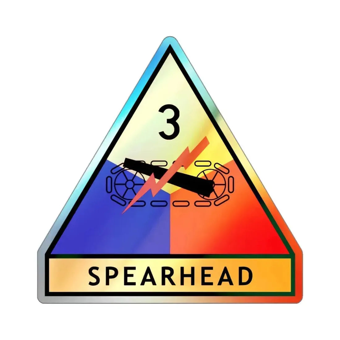 3rd Armored Division (U.S. Army) Holographic STICKER Die-Cut Vinyl Decal 3 Inch Holographic - The Sticker Space