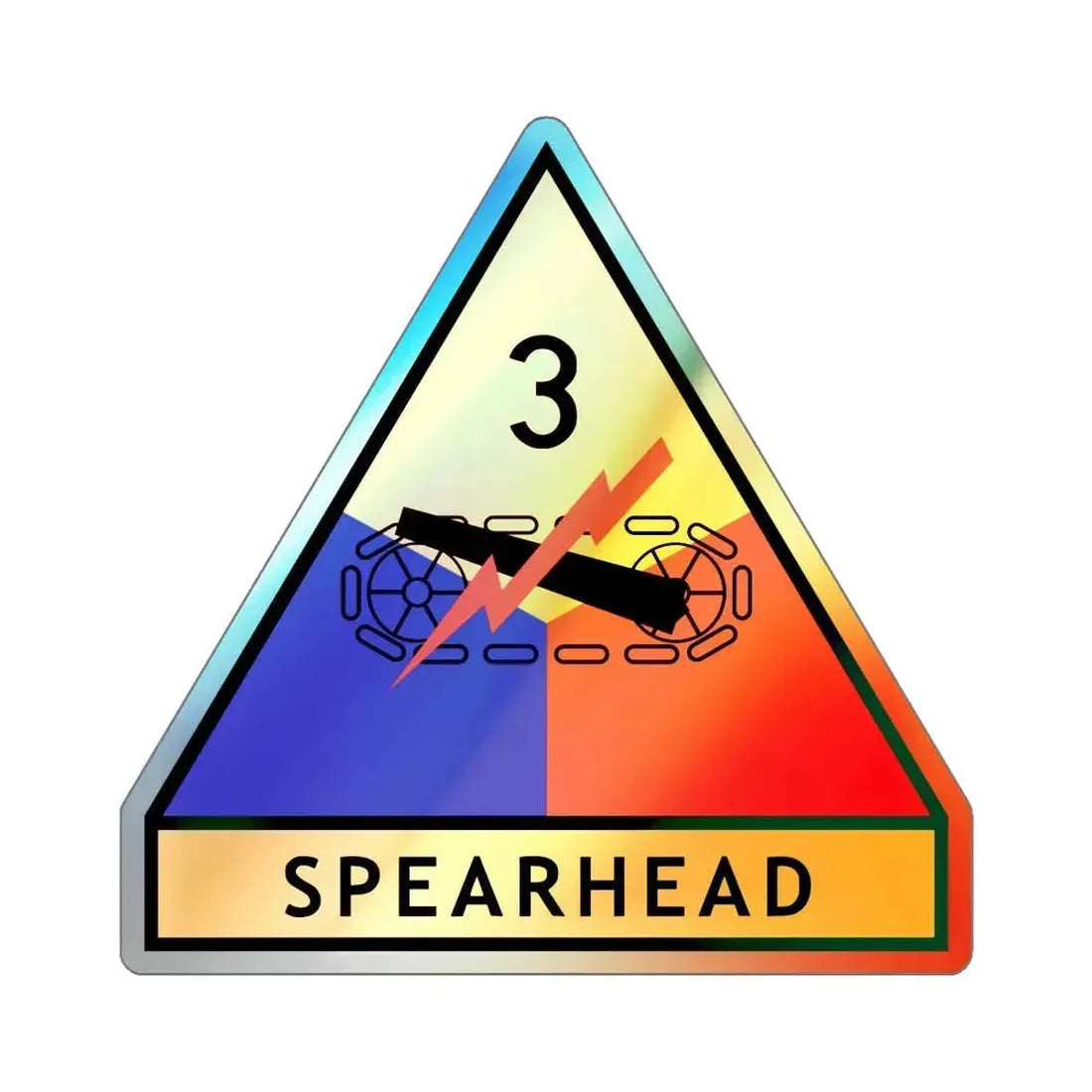 3rd Armored Division (U.S. Army) Holographic STICKER Die-Cut Vinyl Decal 5 Inch Holographic - The Sticker Space