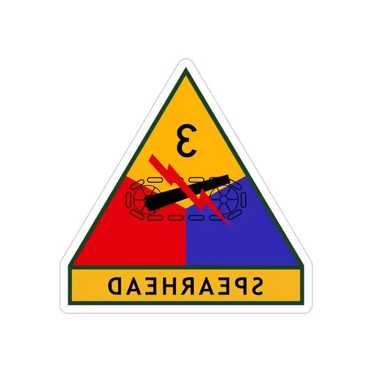 3rd Armored Division (U.S. Army) REVERSE PRINT Transparent Die-Cut STICKER 6 Inch Die-Cut Transparent - The Sticker Space