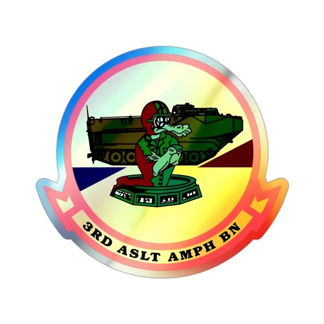 3rd ASLT AMPH BN (USMC) Holographic STICKER Die-Cut Vinyl Decal 2 Inch Holographic - The Sticker Space