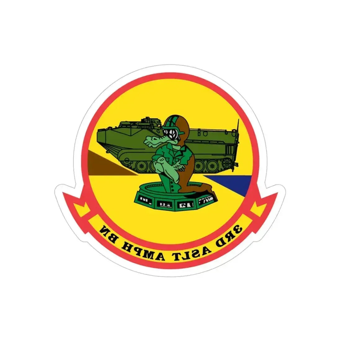 3rd ASLT AMPH BN (USMC) REVERSE PRINT Transparent Die-Cut STICKER 6 Inch Die-Cut Transparent - The Sticker Space