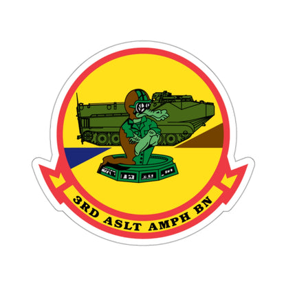 3rd ASLT AMPH BN (USMC) STICKER Vinyl Die-Cut Decal-White-The Sticker Space