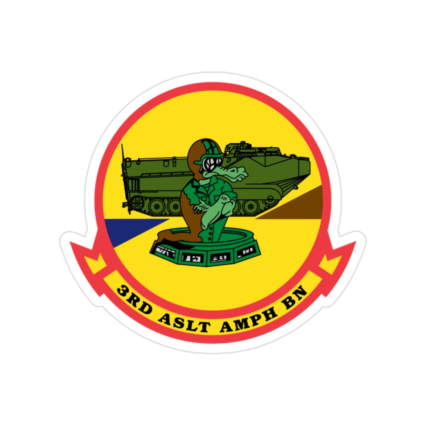 3rd ASLT AMPH BN (USMC) Transparent STICKER Die-Cut Vinyl Decal-2 Inch-The Sticker Space