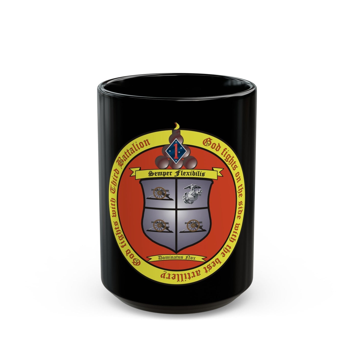 3rd Battalion 11th Marines 1 (USMC) Black Coffee Mug-15oz-The Sticker Space